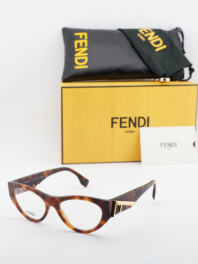Fendi Fe50092i 053 Cat Eye Eyeglasses - Havana 52mm